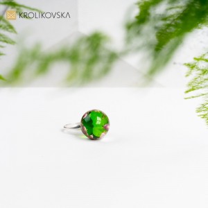 Pierścionek Gwiazdkowy Srebrny z Delikatnym Kwiatem - Wyjątkowy Prezent.