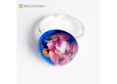 Pierścionek minimalistyczny srebrny kwiatowy.
