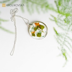 Okrągłe kwiatowe wisiorki, Polska biżuteria handmade.