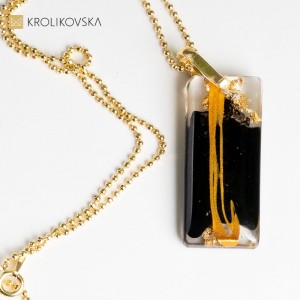 Naszyjnik damski prostokątny prezent dla dziewczyny.