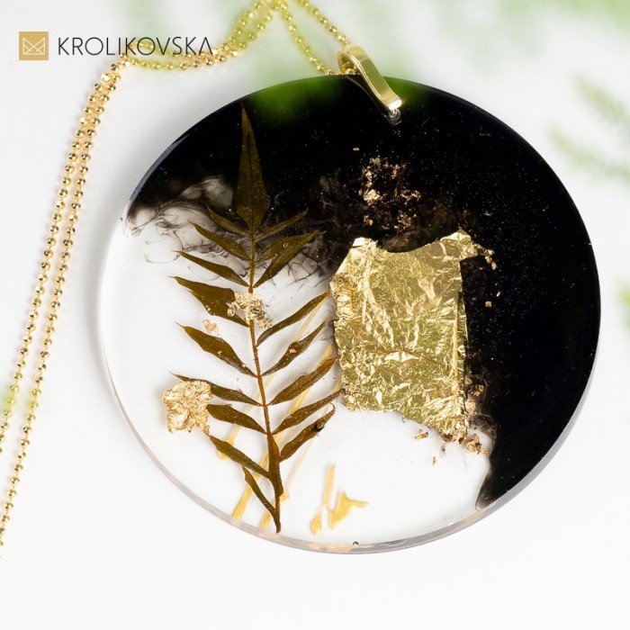 Duży czarno złoty naszyjnik damski w prezencie dla żony.