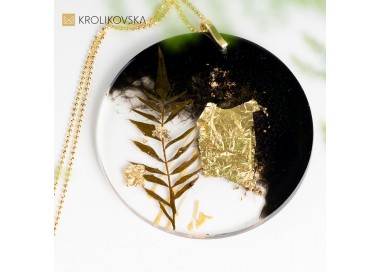 Duży czarno złoty naszyjnik damski w prezencie dla żony.