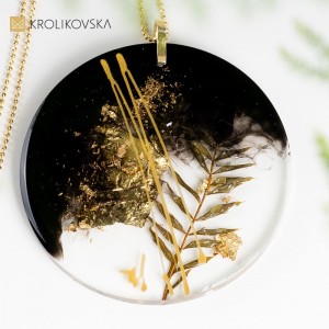 Duży czarno złoty naszyjnik damski w prezencie dla żony.