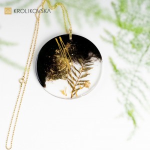 Duży czarno złoty naszyjnik damski w prezencie dla żony.