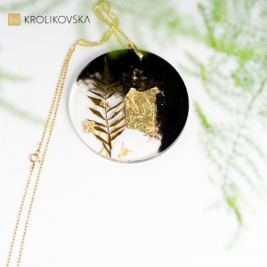 Duży czarno złoty naszyjnik damski w prezencie dla żony.