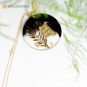 Duży czarno złoty naszyjnik damski w prezencie dla żony.