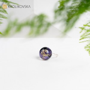 Pierścionek czarne oczko urodzinowy prezent.