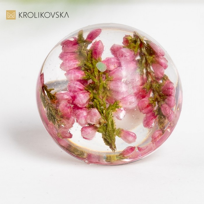 Pierścionek mocy różowego wrzosu - prezent dla dziewczyny.