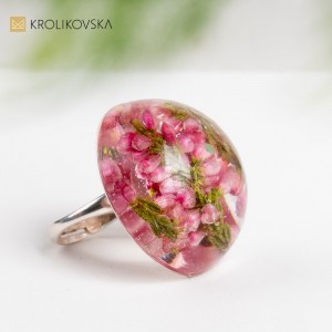 Pierścionek mocy różowego wrzosu - prezent dla dziewczyny.