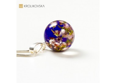 Naszyjnik damski z kwiatami wrzosu oryginalny prezent.