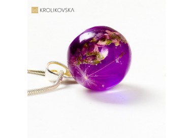 Naszyjnik damski fioletowy oryginalny prezent.