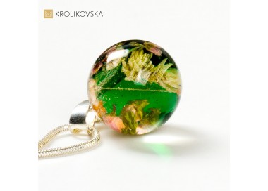 Naszyjnik damski zielony oryginalny prezent.