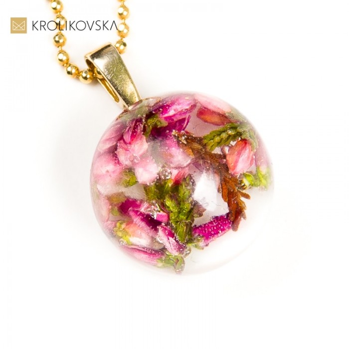 Niespodzianki dla żony- Naszyjnik z kwiatami wrzosu.