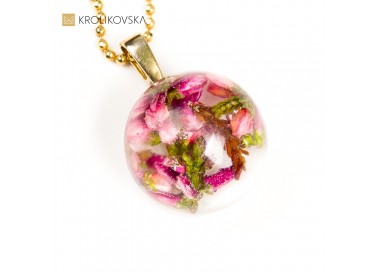 Niespodzianki dla żony- Naszyjnik z kwiatami wrzosu.