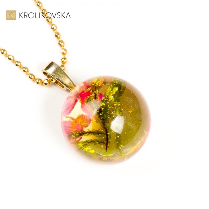 Naszyjnik damski wyjątkowy prezent z kwiatami.