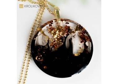 Prezent marzeń czarny naszyjnik, Polska biżuteria handmade.