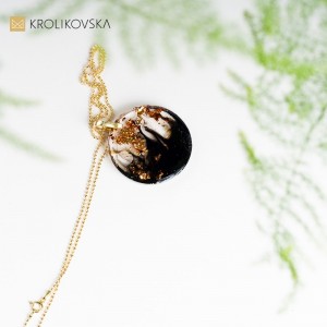 Prezent marzeń czarny naszyjnik, Polska biżuteria handmade.