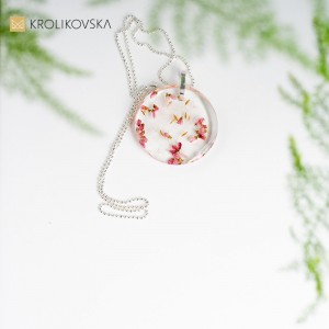 Kwiatowy wisiorek na szyję, zawieszka na prezent.