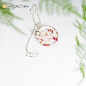 Kwiatowy wisiorek na szyję, zawieszka na prezent.