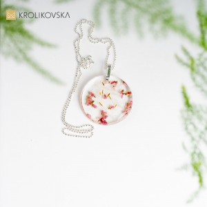 Kwiatowy wisiorek na szyję, zawieszka na prezent.