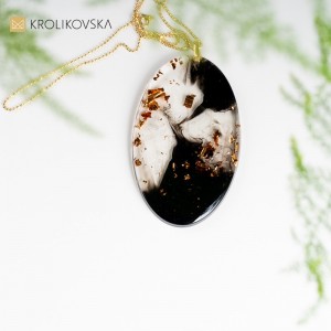 Wyjątkowy artystyczny naszyjnik, upominek na Święta.