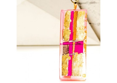 Biżuteria z imieniem – złoto różowy naszyjnik ręcznie wykonany na pozłacanym łańcuszku 1