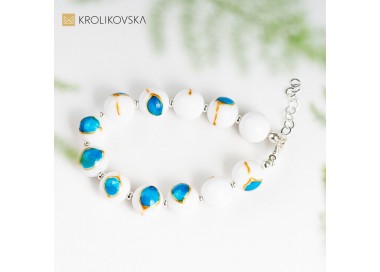 Bransoletka z Kamieni Naturalnych na 40 Rocznice - malowana ręcznie.