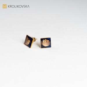 Kolczyki wkrętki kwadratowe, Awangarda nowoczesna biżuteria.