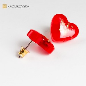 Kolczyki serca, Awangarda nowoczesna biżuteria.