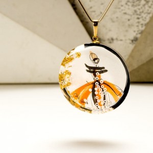 Współczesna biżuteria artystyczna, naszyjnik grafika.