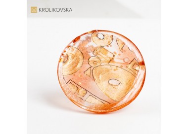 Pierścionek okrągły z grafiką inspirowaną Klimtem.