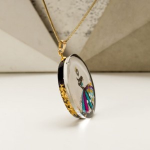 Niespotykana biżuteria artystyczna, naszyjnik grafika.