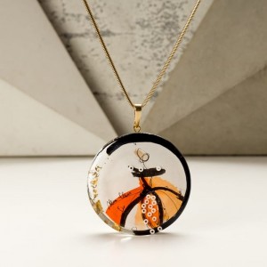 Autorska biżuteria artystyczna, naszyjnik grafika.