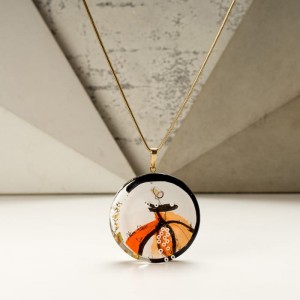 Autorska biżuteria artystyczna, naszyjnik grafika.