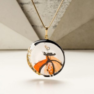 Autorska biżuteria artystyczna, naszyjnik grafika.