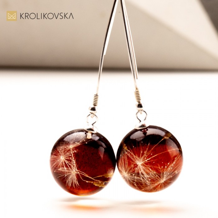 Piękne Kolczyki z Roślinami w Żywicy - Perfekcyjny Prezent.