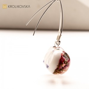 Kolczyki z Zatopionymi Roślinami w Żywicy - Dzień Mamy.