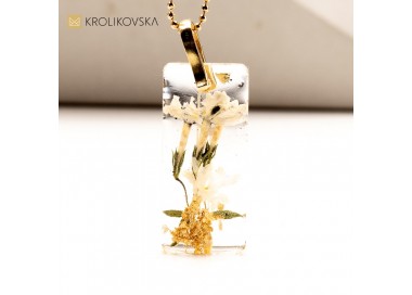 Zestaw Biżuterii z Roślinami w Żywicy - Prezent na Dzień Matki.