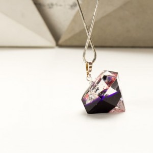 "Diamentowa" biżuteria artystyczna naszyjnik.