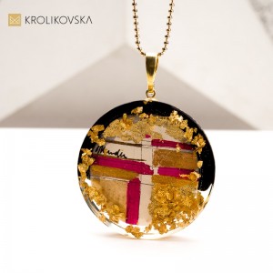 Unikatowy Naszyjnik z Ręcznie Malowaną Grafiką – Wyjątkowy Prezent Artystyczny.