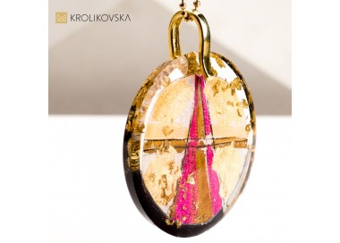 Artystyczny Naszyjnik z Ręcznie Malowaną Ilustracją – Każdy Produkt Jest Unikalny.