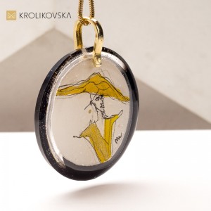 Ekskluzywny Naszyjnik na Prezent – Biżuteria z Ręcznie Malowanym Motywem.