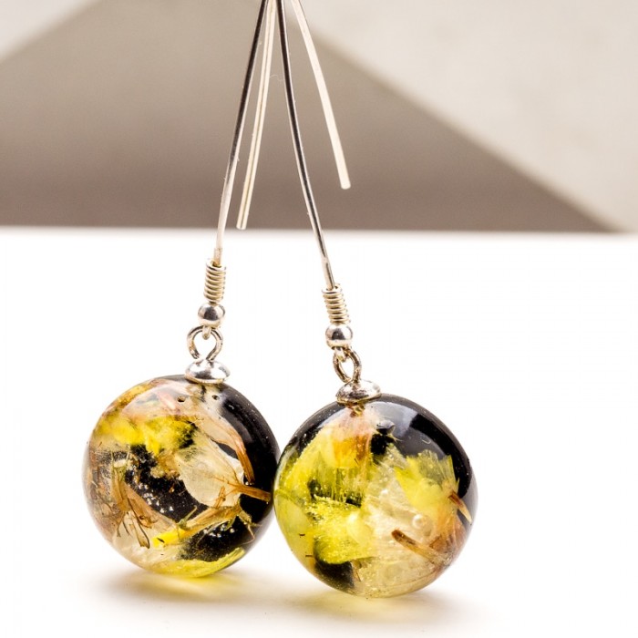 Unikalne Kolczyki - prawdziwe kwiaty.