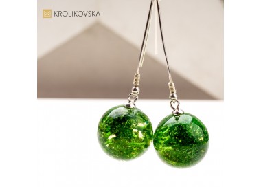 Biżuteria handmade z kwiatami - kolczyki z mchem.
