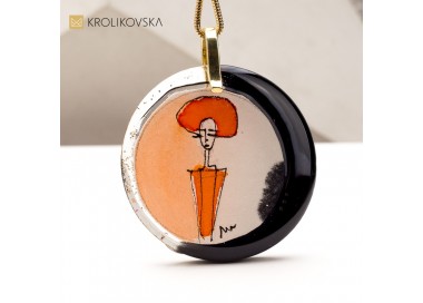 Unikatowa Biżuteria na Prezent – Naszyjnik z Autorską Grafiką.