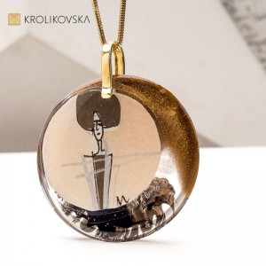 Naszyjnik z Ręcznie Malowanym Wzorem – Wyjątkowa Biżuteria na Prezent1