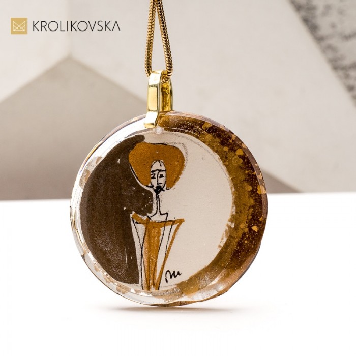 Unikatowy Naszyjnik z Ręcznie Malowaną Grafiką – Wyjątkowy Prezent od Artystki.