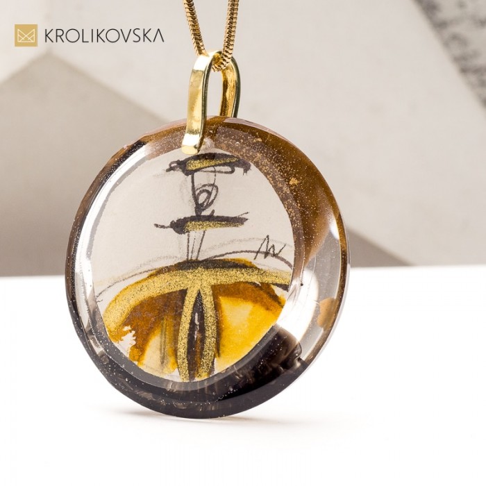 Naszyjnik z Oryginalną Grafiką – Artystyczny Prezent Ręcznie Tworzony.