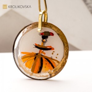 Naszyjnik z Unikalną, Ręcznie Malowaną Sztuką – Idealny Prezent Dla Konesera.