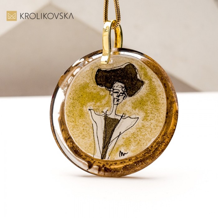 Jedyny w Swoim Rodzaju Ręcznie Malowany Naszyjnik – Prezent od Artystki.